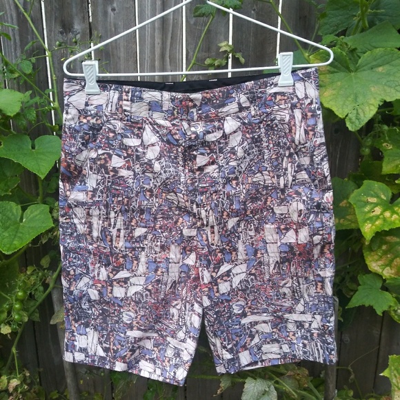 3.1 Phillip Lim Men`s Runway Printed Pants Shorts - Picture 2 of 7